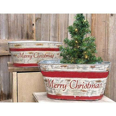 2/Set, Merry Christmas Wash Tubs - The Fox Decor